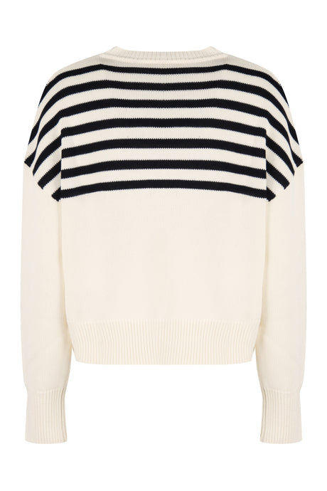 GIVENCHY Elegant Striped Logo Sweater in Black and White