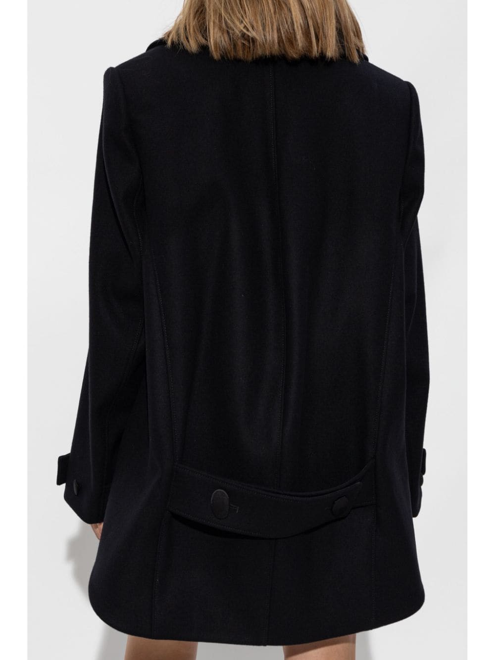 GIVENCHY Asymmetric Hem Wool Cropped Caban Jacket for Women