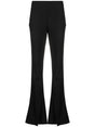 AMBUSH Black Wool Flared Trousers with Front Slit and Dart Detailing for Women