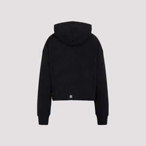 レディース用ブラックコットンスウェットシャツ - FW23コレクション