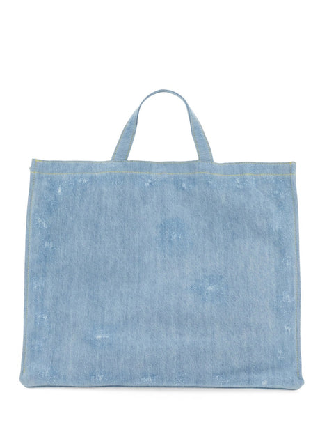 ACNE STUDIOS Mini Denim Tote Handbag with Logo - Double Top Handle