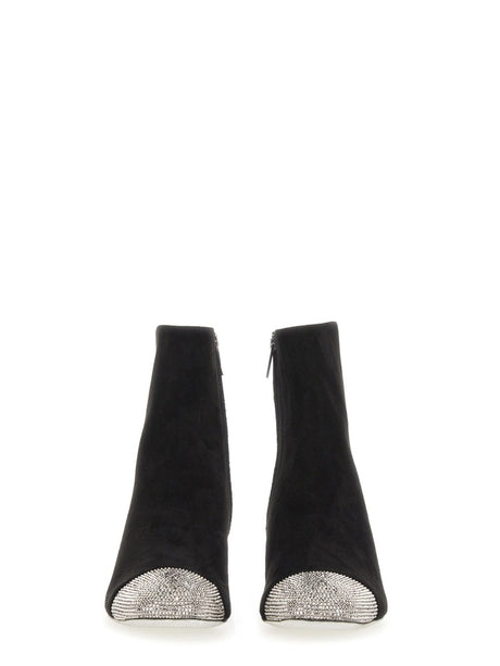 RENE CAOVILLA Rhinestone-Embellished Leather Boot