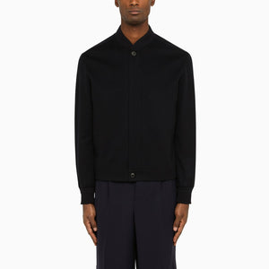 ZEGNA  LIGHTWEIGHT Navy Blue CASHMERE BOMBER JACKET