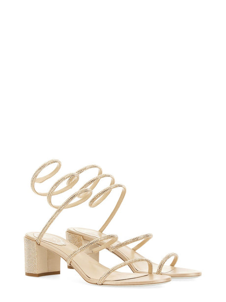 RENE CAOVILLA Elegant Cleo Satin Sandals