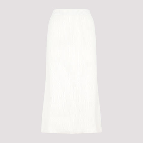 Váy đan midi sang trọng màu trắng, hoàn hảo cho mùa thu đông 2022