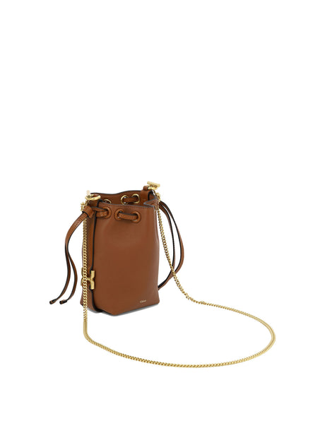 CHLOÉ Stylish Brown Gathered Bucket Handbag for Women