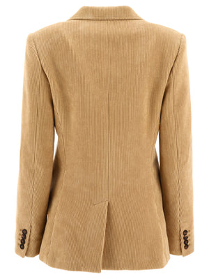 女性休閒珠地緞紋西裝外套| 緊身剪裁 | FW23系列