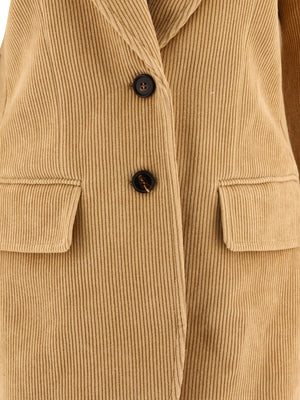 女性休閒珠地緞紋西裝外套| 緊身剪裁 | FW23系列