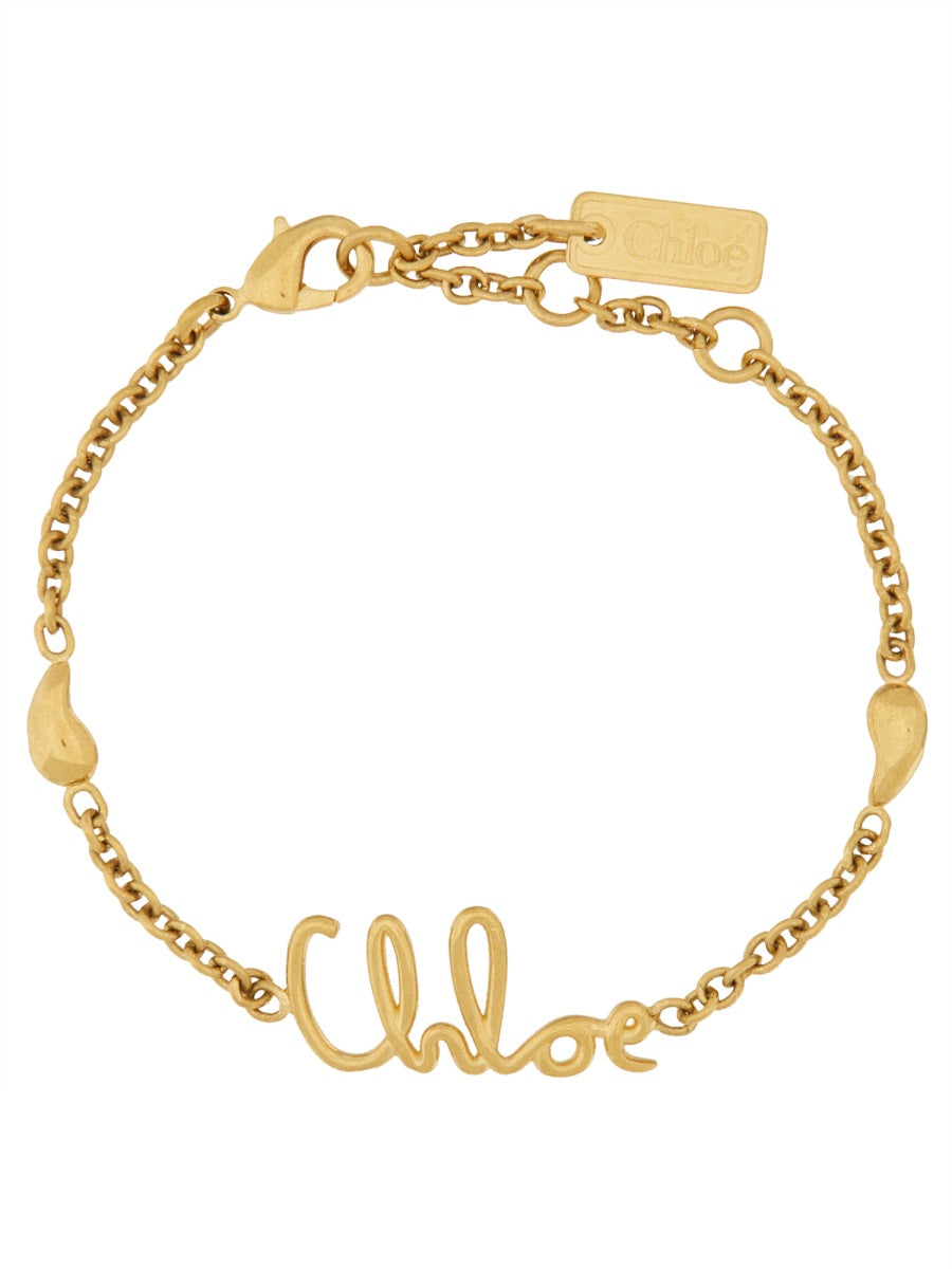 CHLOÉ Logo-Embellished Brass Bracelet