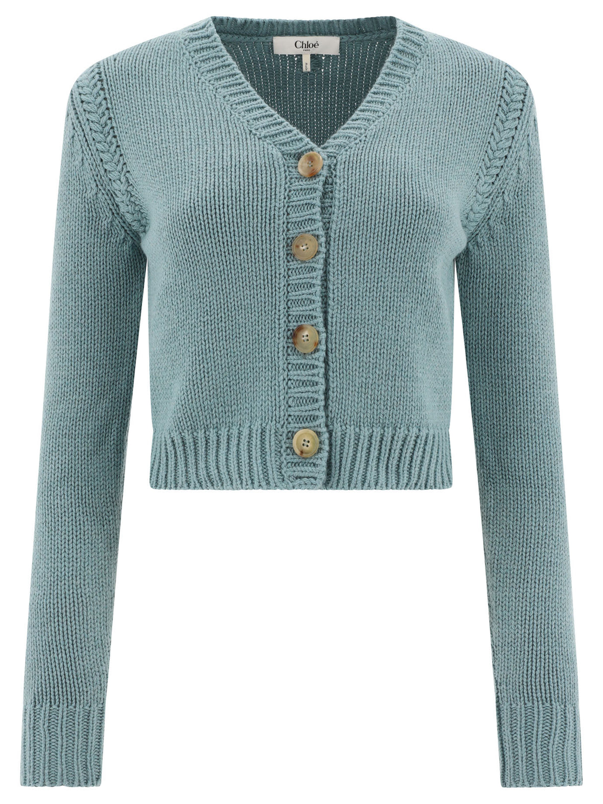 CHLOÉ Luxury Blue Cashmere-Blend Cardigan