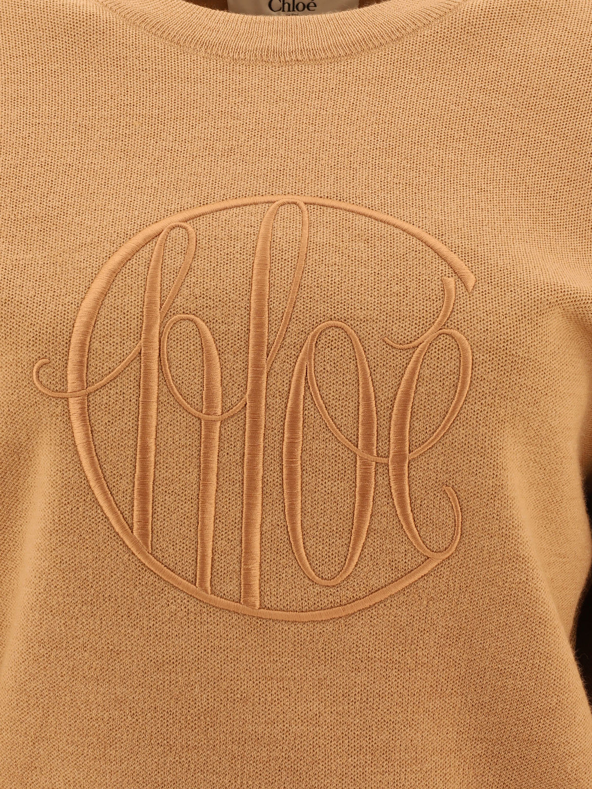 CHLOÉ Oversized Beige Wool Sweater