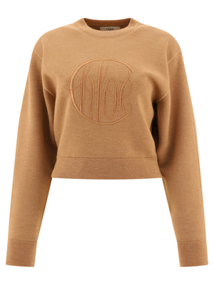 CHLOÉ Oversized Beige Wool Sweater