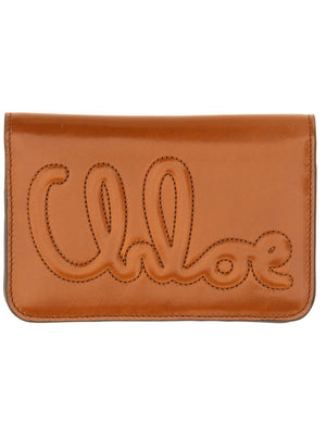 CHLOÉ Elegant Leather Wallet with Logo - Mini Size