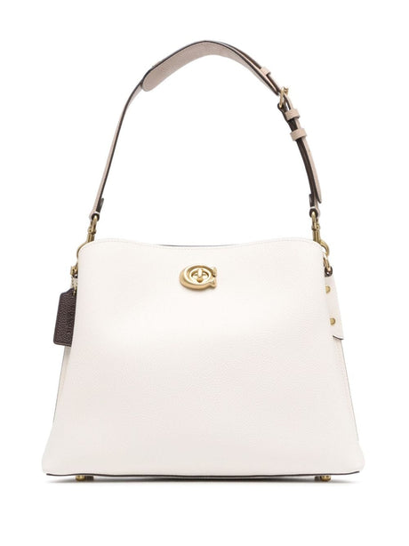 COACH Parisian Style White Leather Shoulder Bag for Women