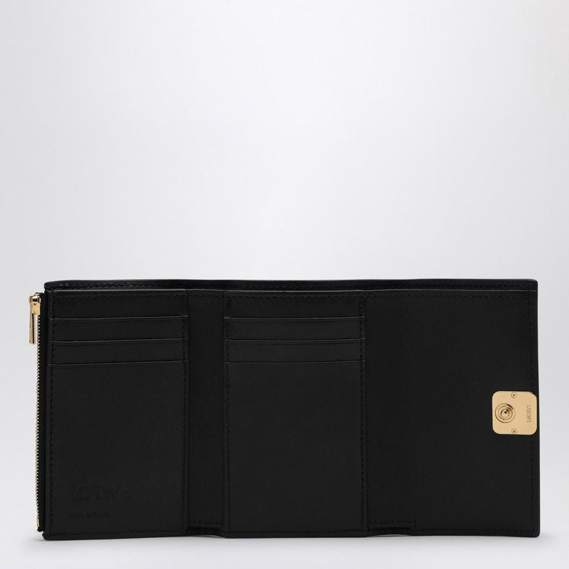 LOEWE Mini Black Leather Puffer Wallet