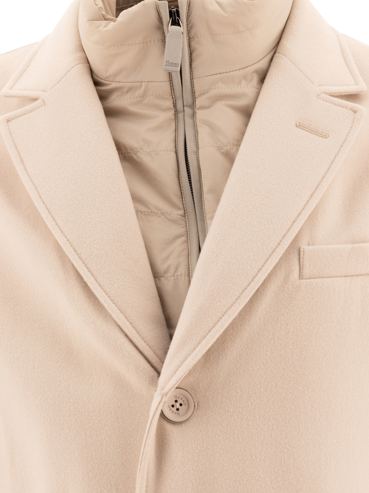 HERNO Classic Beige Wool Jacket with Natural Insulation