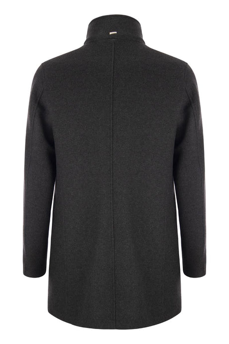 HERNO Men's Dark Grey Wool-Blend Jacket for Winter