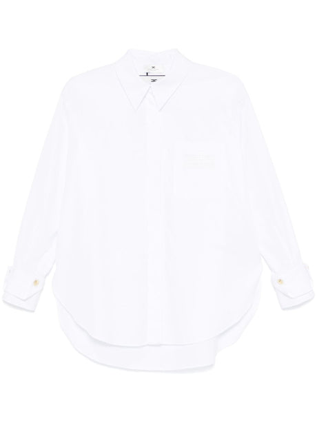 ELISABETTA FRANCHI Logo Embroidered Poplin Shirt