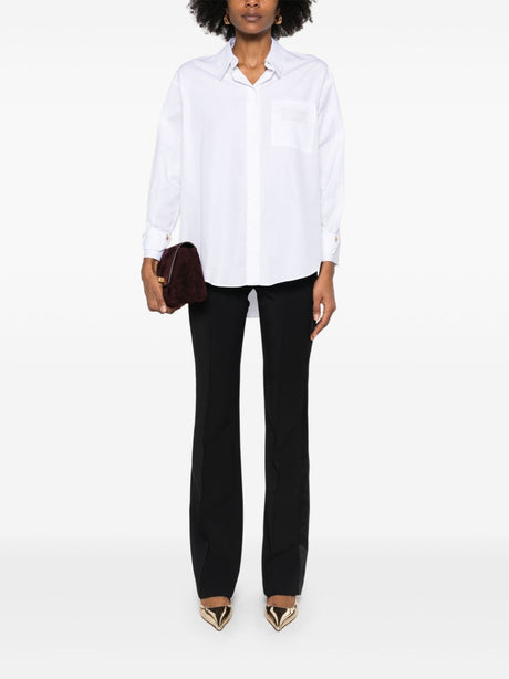 ELISABETTA FRANCHI Logo Embroidered Poplin Shirt