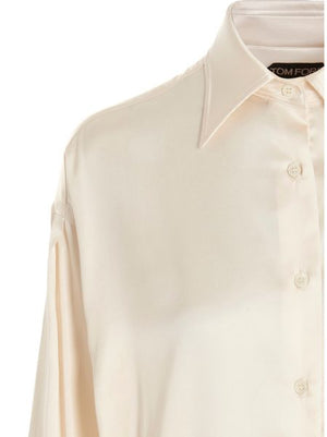 TOM FORD Black Silk Blend Button-Up Shirt for Women