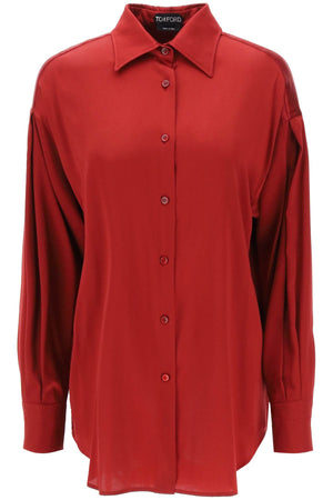 TOM FORD Black Silk Blend Button-Up Shirt for Women