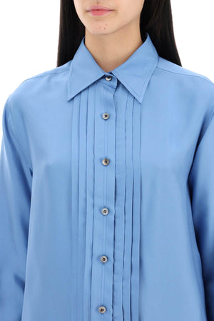 TOM FORD Light Blue Pleated Bib Shirt for Women - SS24 Collection