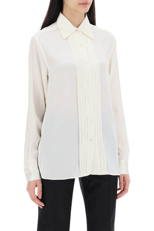 TOM FORD Fluid Silk Charmeuse Blouse Shirt - Relaxed Fit