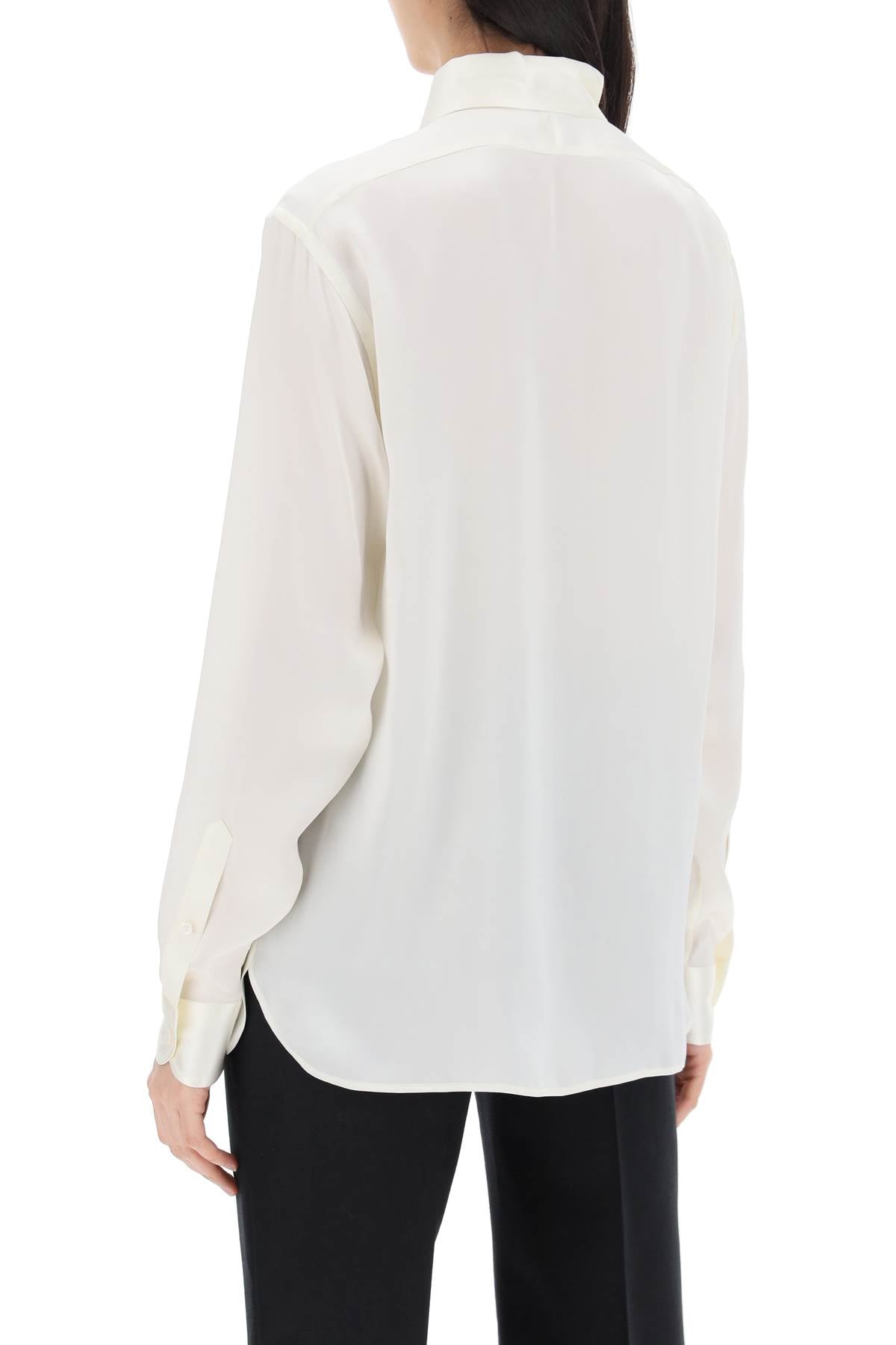 TOM FORD Fluid Silk Charmeuse Blouse Shirt - Relaxed Fit