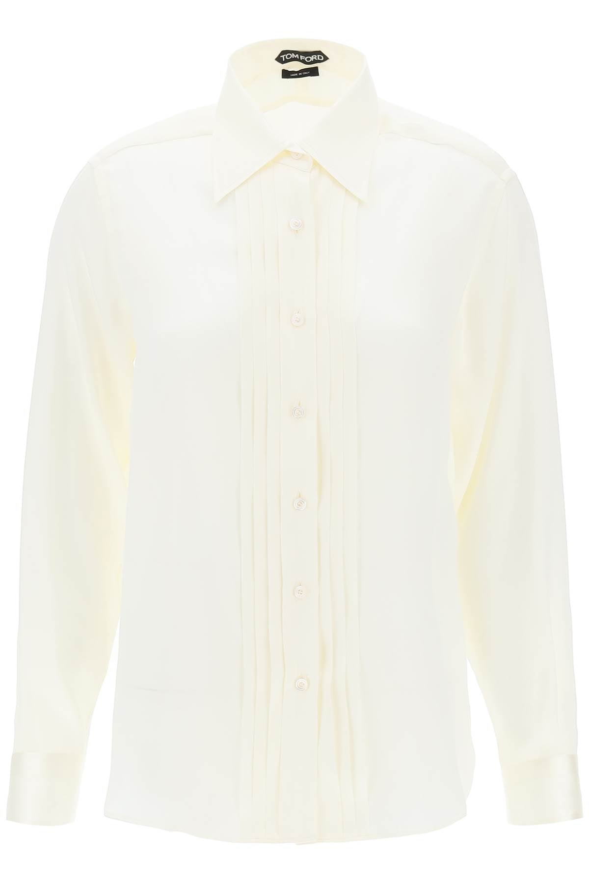 TOM FORD Fluid Silk Charmeuse Blouse Shirt - Relaxed Fit