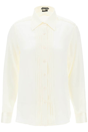 TOM FORD Fluid Silk Charmeuse Blouse Shirt - Relaxed Fit