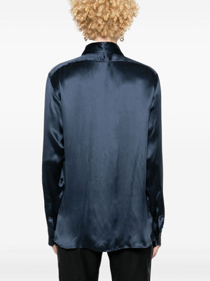 TOM FORD Fluid Silk Charmeuse Blouse Shirt - Relaxed Fit