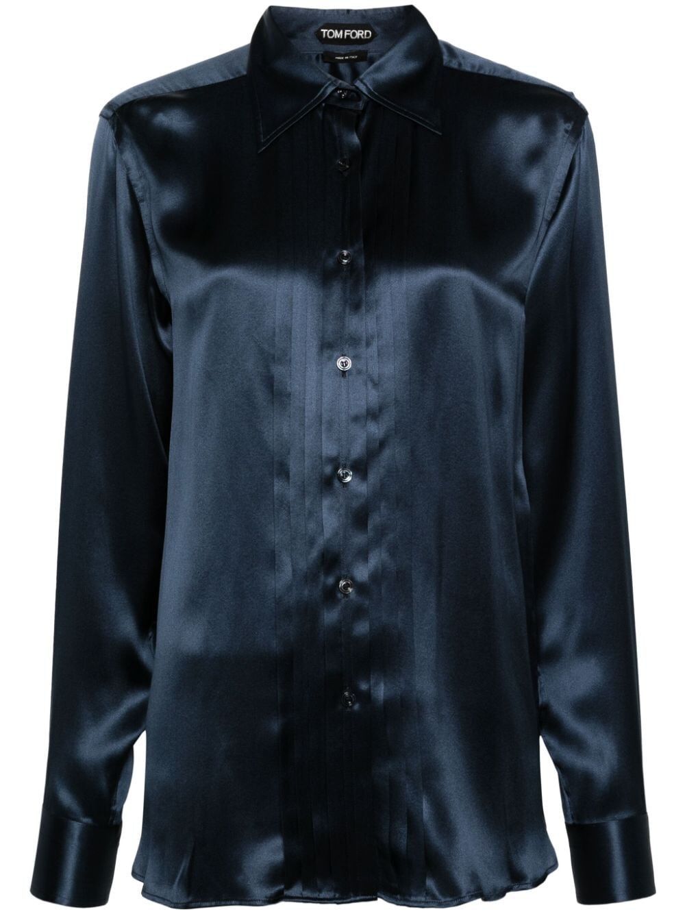 TOM FORD Fluid Silk Charmeuse Blouse Shirt - Relaxed Fit