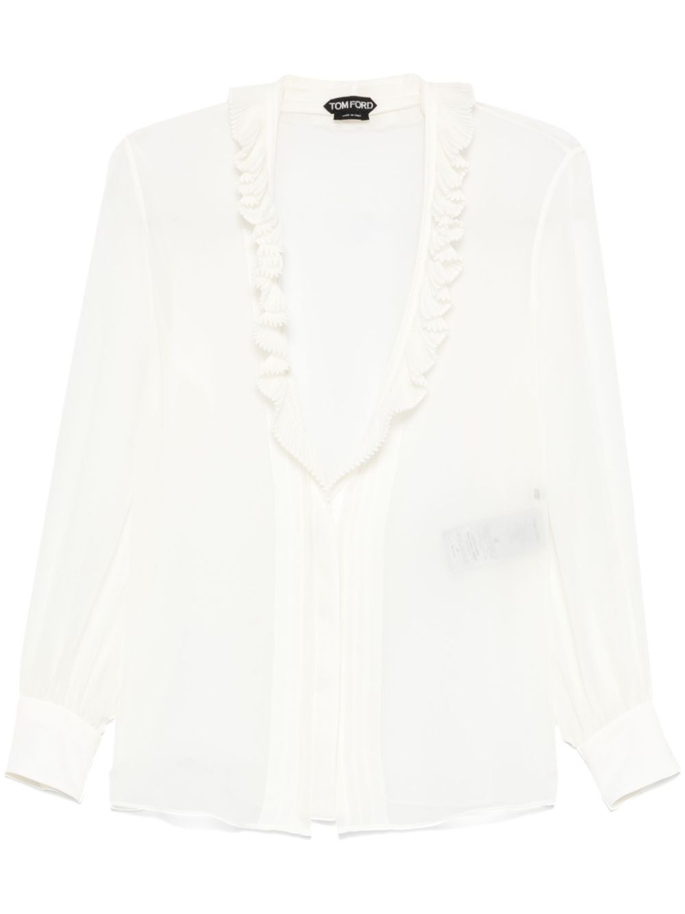 TOM FORD Silk Georgette Plunging V-Neck Shirt