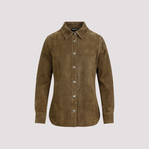 Luxurious Soft Suede Shirt for Women - Luxurious Brown Leather