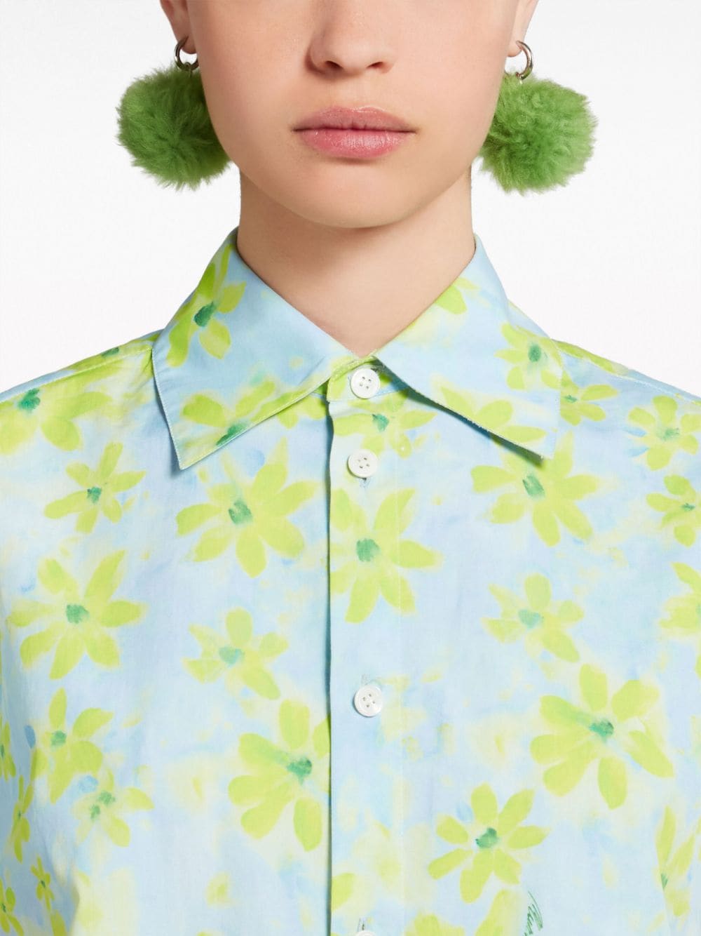 MARNI Floral Print Cotton Shirt for Women in SS24