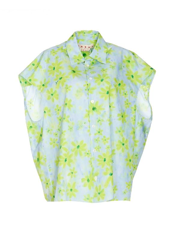 MARNI Floral Print Cotton Shirt for Women in SS24