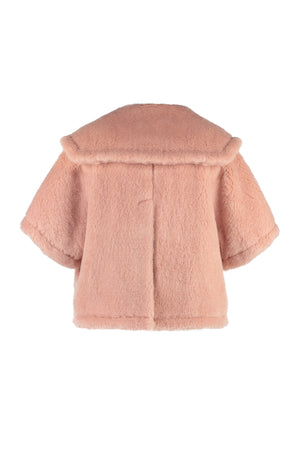 豪华粉色混纺披肩夹克-女式-FW23
