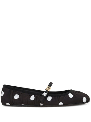 DOLCE & GABBANA DOTS PRINT SATIN BALLETS