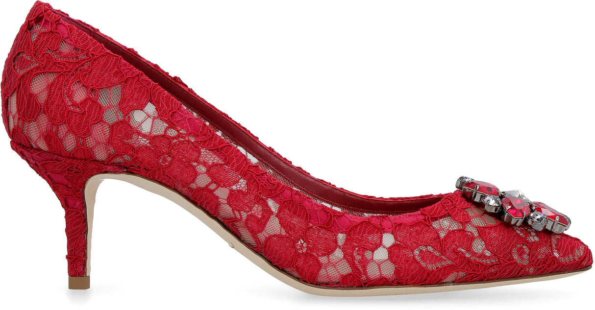 Red Lace Kitten Heels for Women - Inspired by Dolce & Gabbana