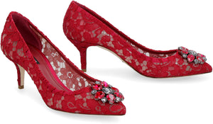 Red Lace Kitten Heels for Women - Inspired by Dolce & Gabbana