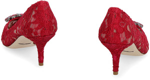 Red Lace Kitten Heels for Women - Inspired by Dolce & Gabbana