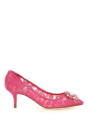 DOLCE & GABBANA Charming Lace Pumps with Crystal Flowers for Women - Mixed Colors