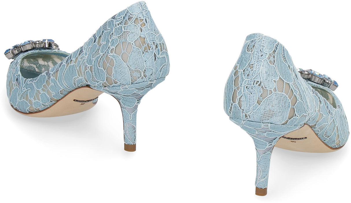 DOLCE & GABBANA Elegant Lace Kitten Heel Pumps