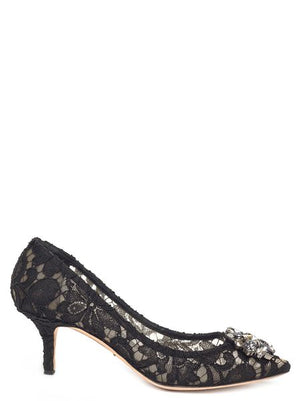 DOLCE & GABBANA Embellished Canvas Pumps for Luxurious Femininity and Craftsmanship