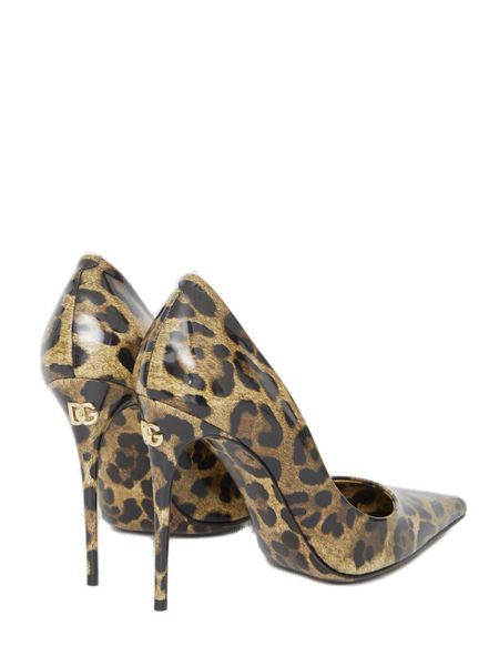 DOLCE & GABBANA Leopard Print Pointed-Toe Pumps for Women - Fall/Winter 2024