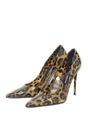 DOLCE & GABBANA Leopard Print Pointed-Toe Pumps for Women - Fall/Winter 2024