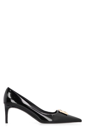 DOLCE & GABBANA Black Leather Pointy-Toe Pumps for Women - Stiletto Heels - FW23