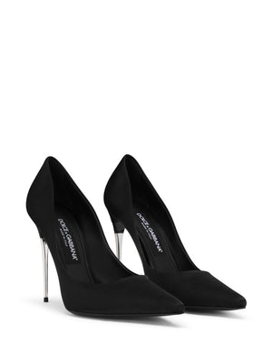 DOLCE & GABBANA Elegant Black Satin Pumps for Women - SS24 Collection