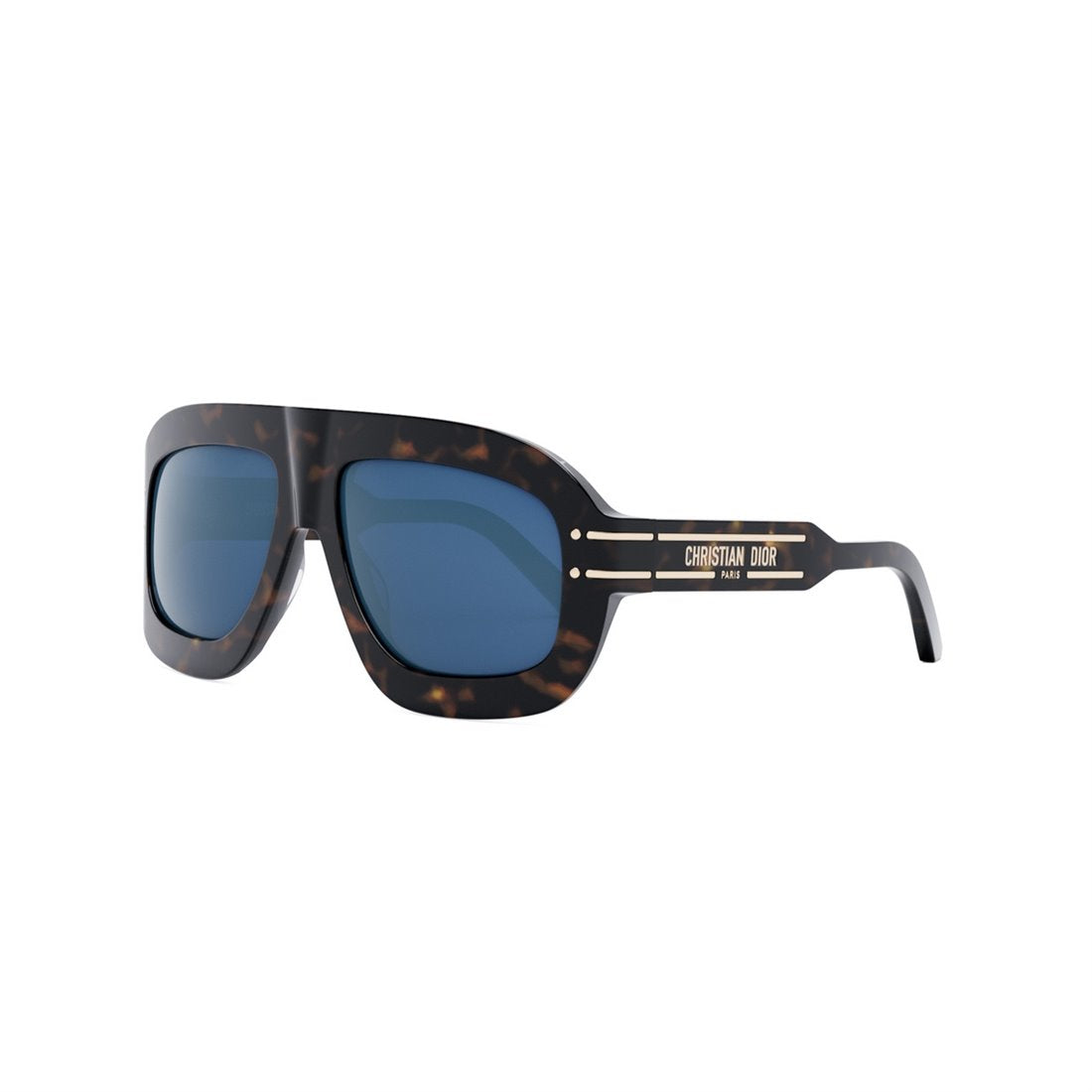 DIOR Dark Havana and Blue Women's Sunglasses