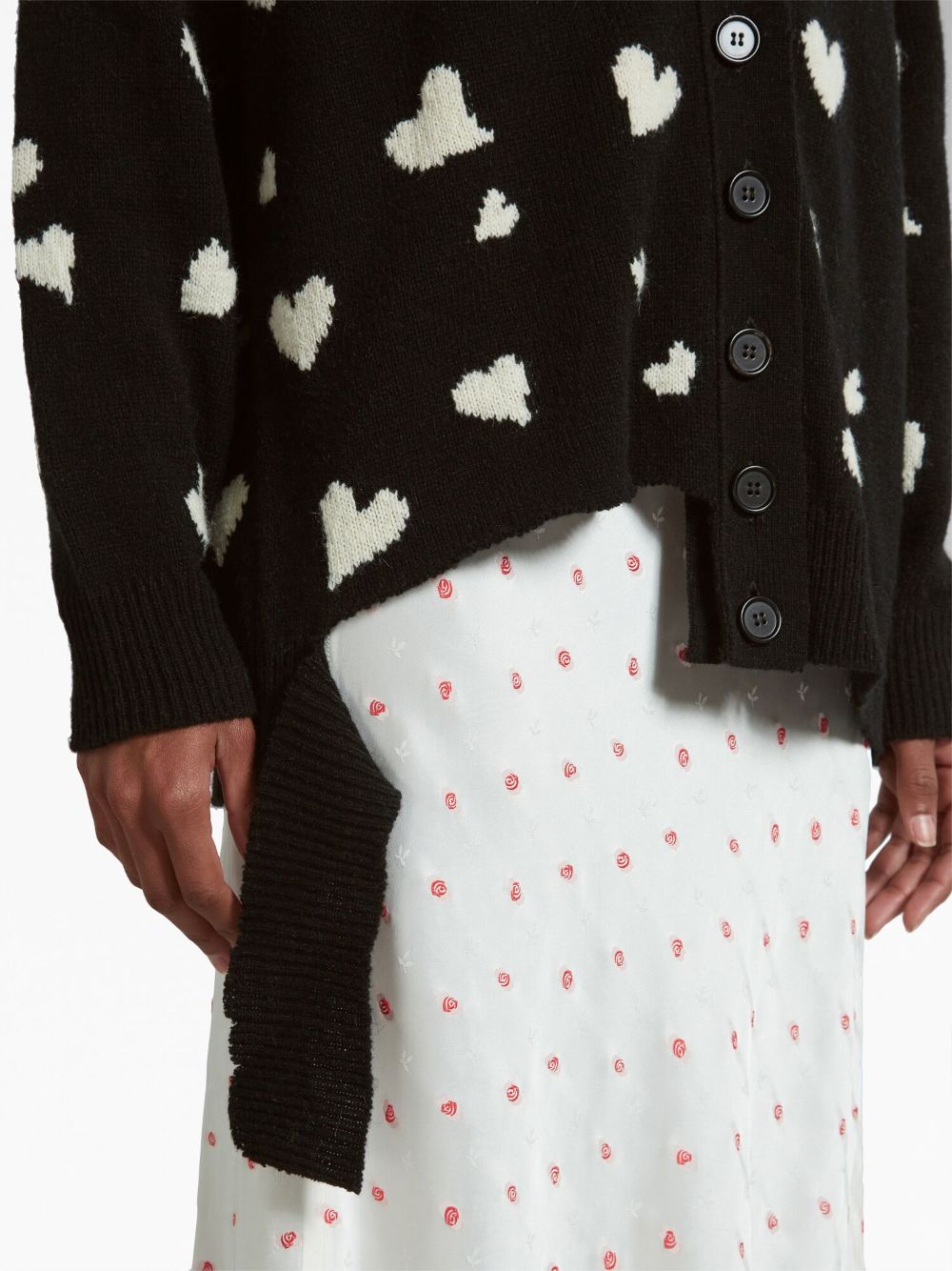 MARNI Black Heart Print Cardigan - FW23